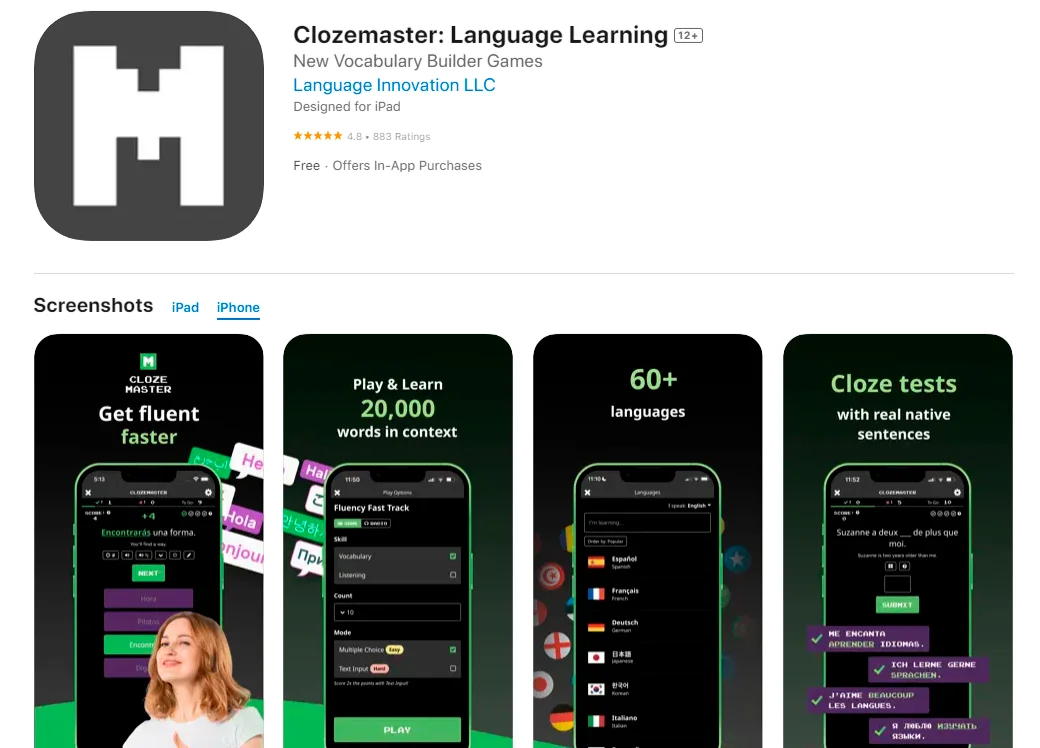 приложения для изучения испанского clozemaster