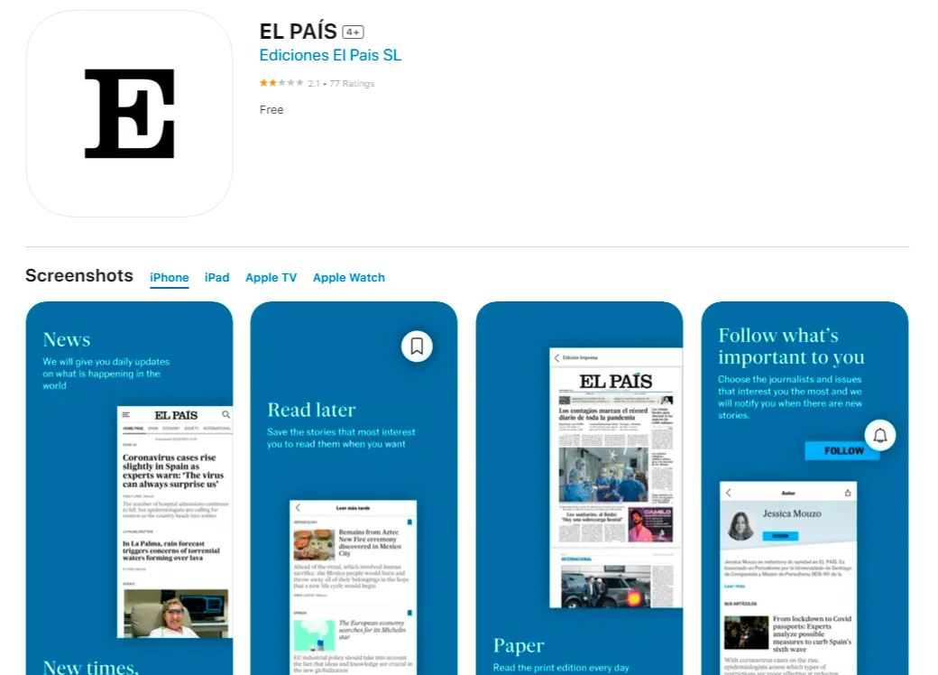 приложения для изучения испанского el pais
